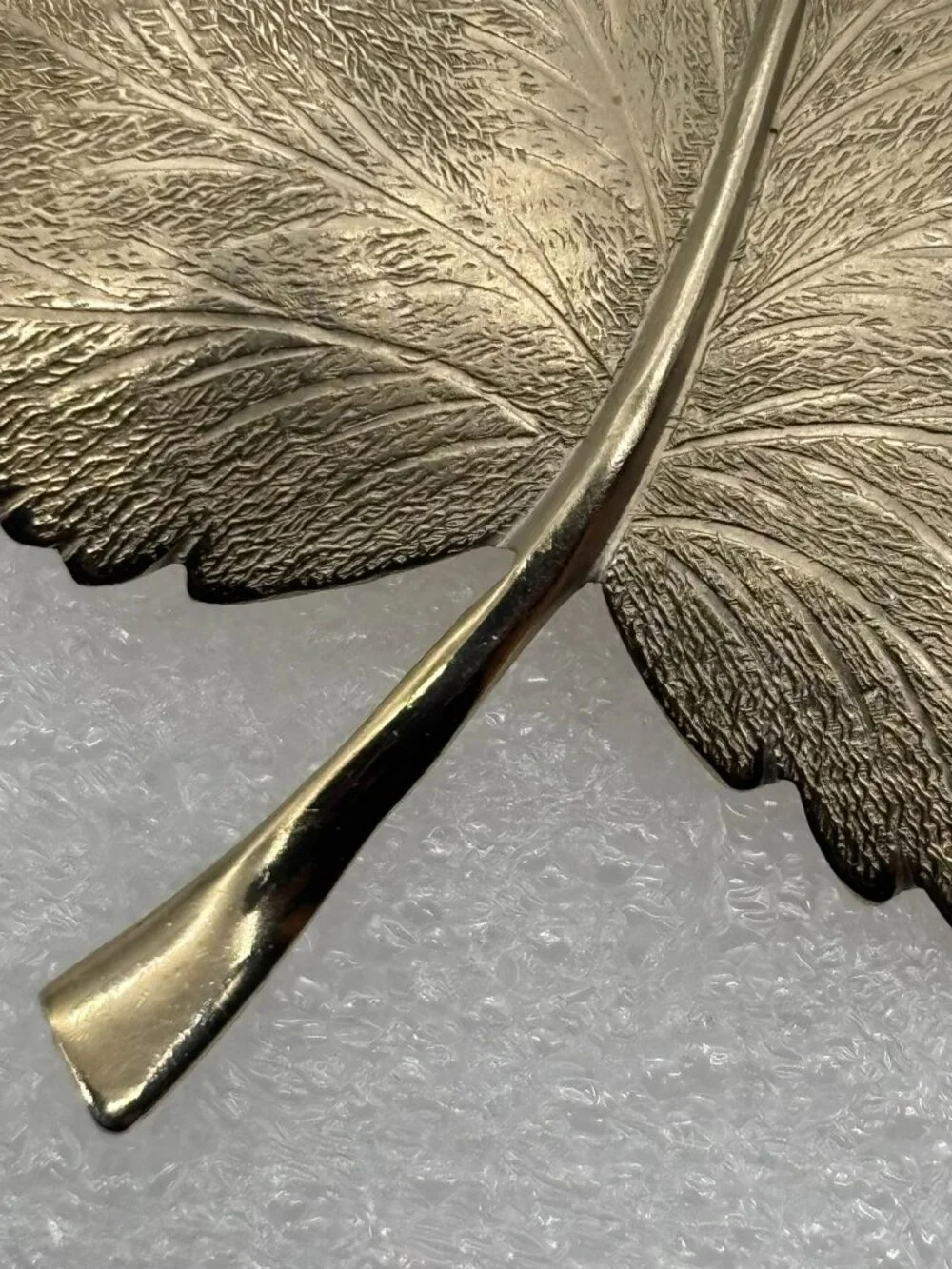 Vintage Giovanni Maple Leaf Brooch Gold Tone Matte Textured 1960s 70s and Signed